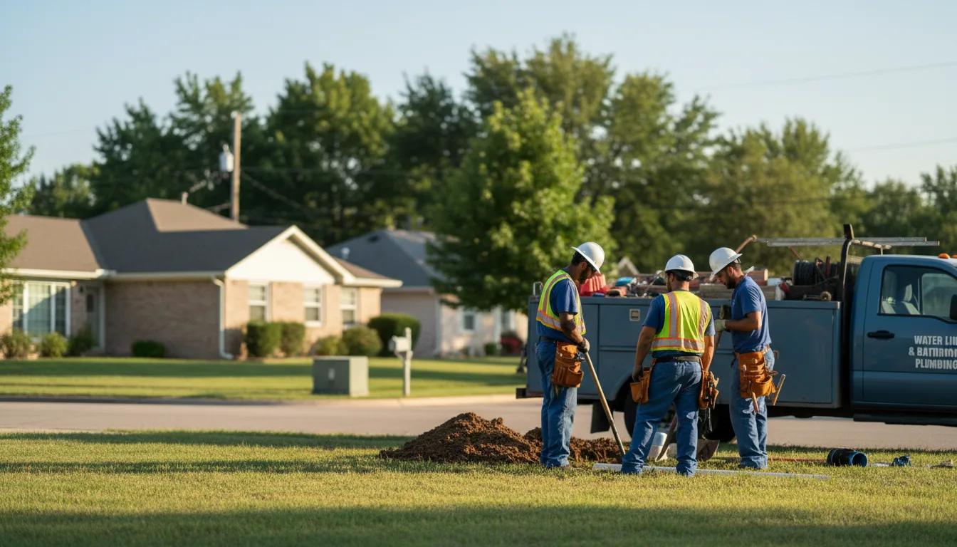 Residential water line and bathroom plumbing service in Garden Grove, IA
